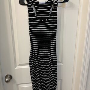 Express Black and White Striped Dress